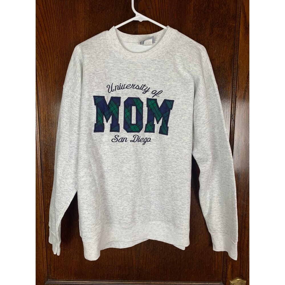 Vintage 90's Sweatshirt MOM University San Diego California Plaid